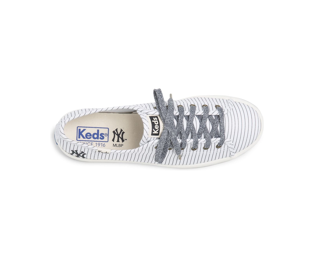 Πανινα Παπουτσια Γυναικεια - Keds Kickstart Mlb® - Λευκα - XGLKZ5817